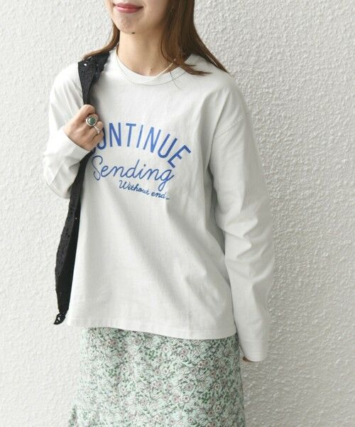 SHIPS for women / シップスウィメン Tシャツ | 【SHIPS any別注】THE KNiTS: CONTINUE ロゴ プリント ＆ 刺繍 ロング スリーブTEE | 詳細24