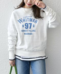 【SHIPS any別注】THE KNiTS: WHITMAN ロゴ プリント & 刺繍 スウェット