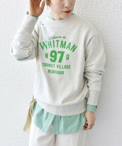 【SHIPS any別注】THE KNiTS: WHITMAN ロゴ プリント & 刺繍 スウェット