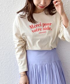 【SHIPS any別注】〈洗濯機可能〉MONMIMI: ロゴ プリント ロング TEE 23SS