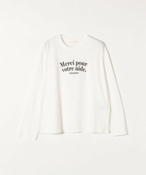 SHIPS for women / シップスウィメン カットソー | 【SHIPS any別注】〈洗濯機可能〉MONMIMI: ロゴ プリント ロング TEE 23SS | 詳細1