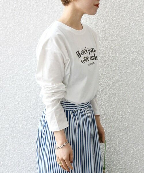 SHIPS for women / シップスウィメン カットソー | 【SHIPS any別注】〈洗濯機可能〉MONMIMI: ロゴ プリント ロング TEE 23SS | 詳細8