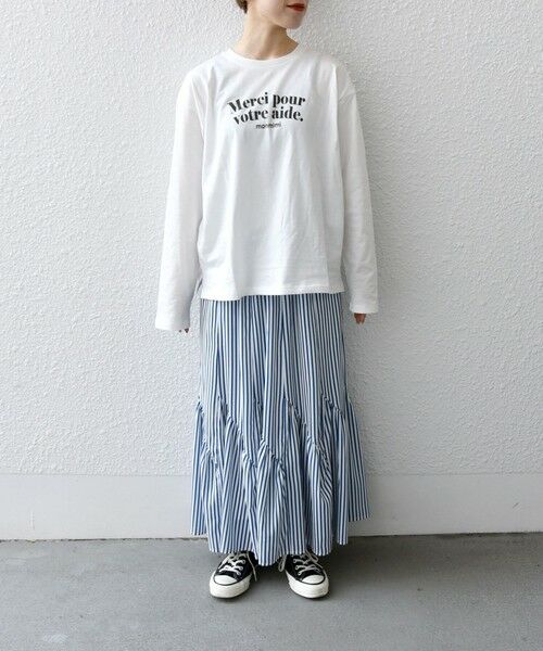 SHIPS for women / シップスウィメン カットソー | 【SHIPS any別注】〈洗濯機可能〉MONMIMI: ロゴ プリント ロング TEE 23SS | 詳細13