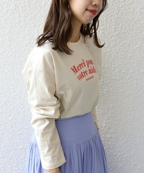 SHIPS for women / シップスウィメン カットソー | 【SHIPS any別注】〈洗濯機可能〉MONMIMI: ロゴ プリント ロング TEE 23SS | 詳細18