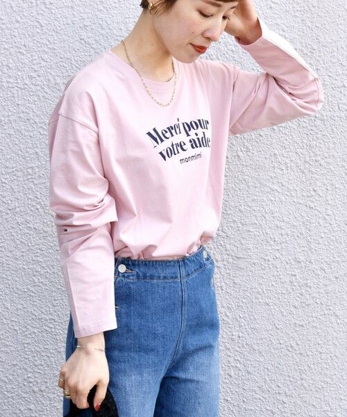 SHIPS for women / シップスウィメン カットソー | 【SHIPS any別注】〈洗濯機可能〉MONMIMI: ロゴ プリント ロング TEE 23SS | 詳細30