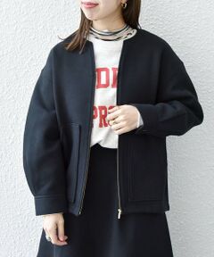 SHIPS any:〈UVカット〉ジャージー キーネック ジップ ジャケット