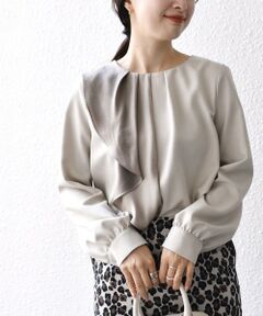 SHIPS / シップス シャツ・ブラウス | *〈手洗い可能/UV/接触冷感/吸水速乾〉リネン ライク ラッフル ドッキング ブラウス ◇