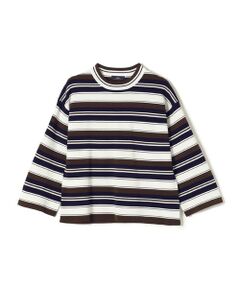 SHIPS Primary Navy Label:〈手洗い可能〉ミラノリブ マルチ ボーダー ニット