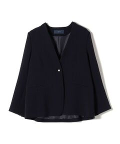 SHIPS / シップス ノーカラージャケット | 〈手洗い可能〉パール モチーフ ボタン バック フレア ジャケット 2