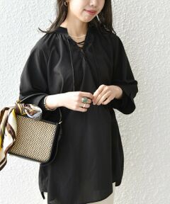 SHIPS / シップス シャツ・ブラウス | SHIPS any:〈洗濯機可能〉レース アップ ブラウス