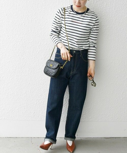 SHIPS for women / シップスウィメン カットソー | PETIT BATEAU:ロングスリーブ ロゴ プリント ボーダー Tシャツ 23SS | 詳細10