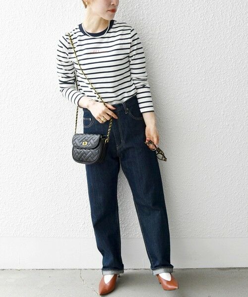 SHIPS for women / シップスウィメン カットソー | PETIT BATEAU:ロングスリーブ ロゴ プリント ボーダー Tシャツ 23SS | 詳細11