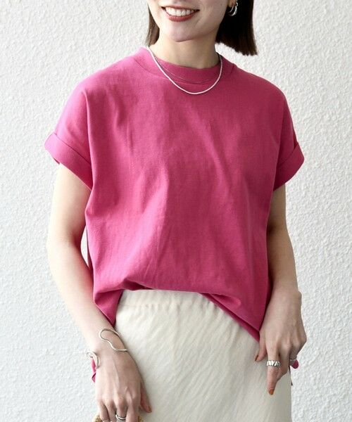 SHIPS / シップス Tシャツ | 《一部追加予約》SHIPS any:〈抗菌防臭/洗濯機可能〉USAコットン フレンチスリーブ TEE（ピンク）