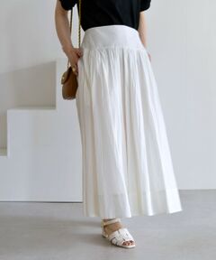 SHIPS / シップス ロング・マキシ丈スカート | SHIPS any: 〈洗濯機可能〉キャンブリック ギャザー スカート