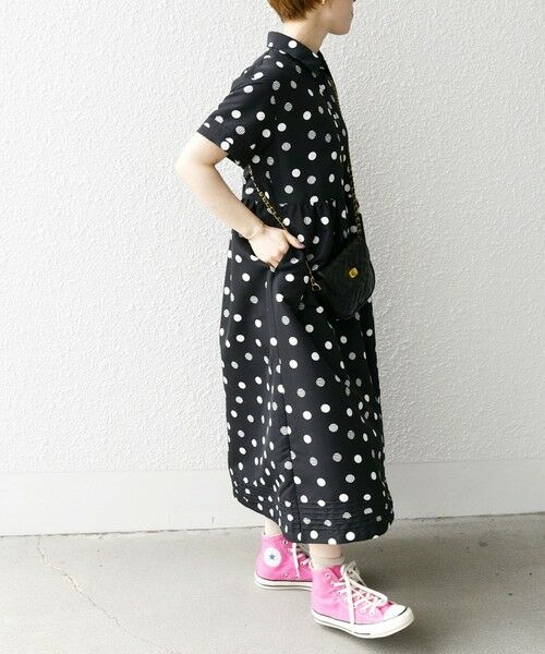 SHIPS / シップス ロング・マキシ丈ワンピース | SHIPS any:〈洗濯機可能〉ドット シャツ カラー ワンピース | 詳細15