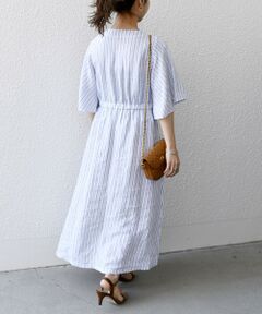 SHIPS / シップス ロング・マキシ丈ワンピース | SHIPS any:〈洗濯機可能〉オーガニック リネン フレアスリーブ ワンピース