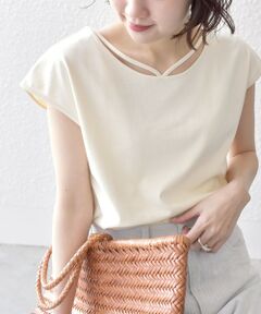 SHIPS / シップス Tシャツ | * オーガニックコットン 2WAY オーバル ネック トップス◇