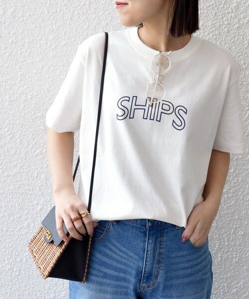 SHIPS for women / シップスウィメン Tシャツ | 【WEB限定】 SHIPS ラウンド プリント ロゴ TEE | 詳細6