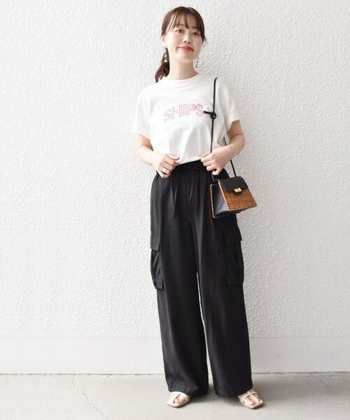 SHIPS for women / シップスウィメン Tシャツ | 【WEB限定】 SHIPS ラウンド プリント ロゴ TEE | 詳細17