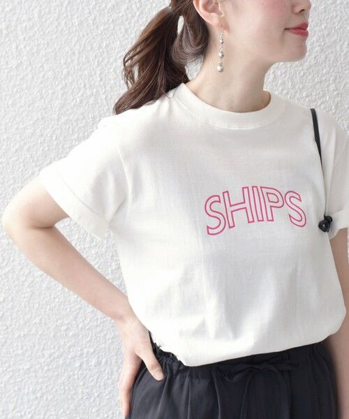 SHIPS for women / シップスウィメン Tシャツ | * SHIPS ラウンド プリント ロゴ TEE◇ | 詳細9