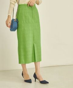 SHIPS / シップス ミニ・ひざ丈スカート | 〈手洗い可能〉フロント ジップ ツイード タイト スカート