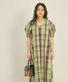 SHIPS / シップス ロング・マキシ丈ワンピース | 〈手洗い可能〉先染め チェック タイプライター ワンピース◇