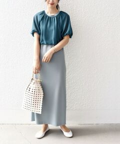 SHIPS / シップス ロング・マキシ丈ワンピース | *〈手洗い可能〉シアー トップス コンビ ジョーゼット ワンピース◇