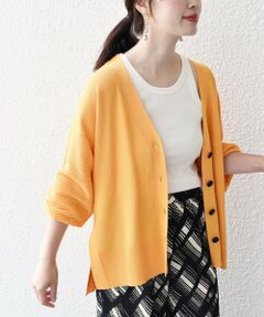 SHIPS / シップス カーディガン・ボレロ | 〈洗濯機可能〉綿 編地 コンビ メッシュ カーディガン◇