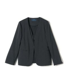 SHIPS / シップス ノーカラージャケット | 〈手洗い可能〉ツイル ノーラペル ジャケット
