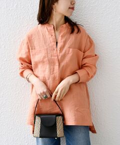 SHIPS / シップス シャツ・ブラウス | SHIPS any:〈洗濯機可能〉リネン スタンドカラー ポケット シャツ