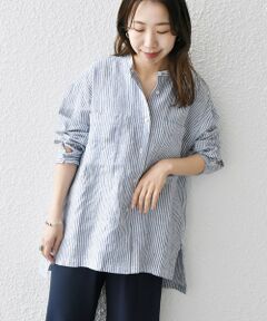 SHIPS / シップス シャツ・ブラウス | SHIPS any:〈洗濯機可能〉リネン スタンドカラー ポケット シャツ