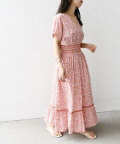 SHIPS / シップス ロング・マキシ丈ワンピース | SHIPS any:〈洗濯機可能〉カラー シャーリング ティアード ワンピース