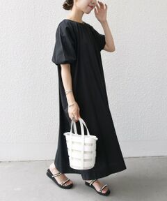 SHIPS / シップス ロング・マキシ丈ワンピース | SHIPS any:〈洗濯機可能〉コットン ギャザー パフ ワンピース