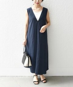 SHIPS / シップス ロング・マキシ丈ワンピース | SHIPS any:〈洗濯機可能〉ドライリネン Vネック ワンピース