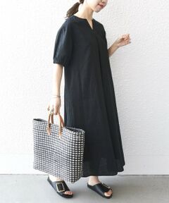 SHIPS / シップス ロング・マキシ丈ワンピース | SHIPS any:〈洗濯機可能〉リネン ミックス パフ ワンピース