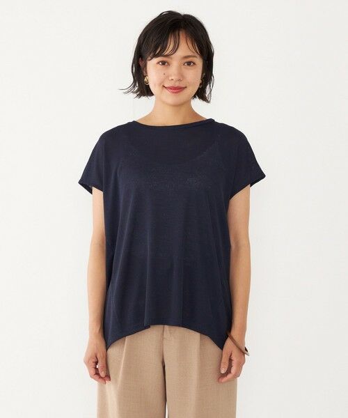 SHIPS for women / シップスウィメン Tシャツ | SHIPS Colors:〈洗濯機可能〉リネン タッチ フレア トップス | 詳細27