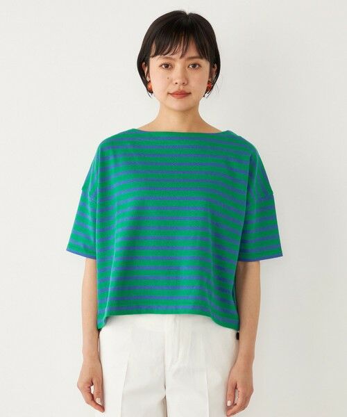 SHIPS for women / シップスウィメン Tシャツ | SHIPS Colors:〈洗濯機可能〉ボーダー クロップドTEE | 詳細10