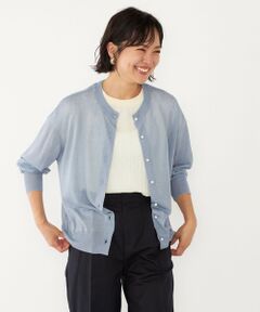 SHIPS / シップス カーディガン・ボレロ | SHIPS Colors:〈手洗い可能〉パールモチーフボタン シアー クルーネック カーディガン