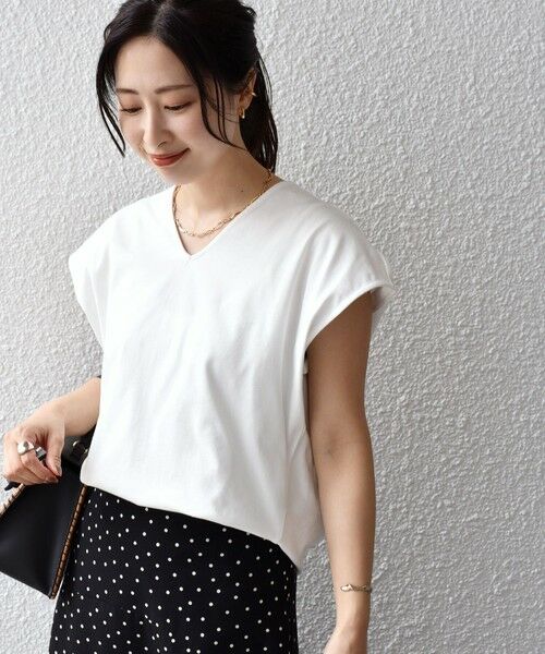 SHIPS for women / シップスウィメン Tシャツ | * オーガニックコットン ネック コクーン TEE◇ | 詳細3