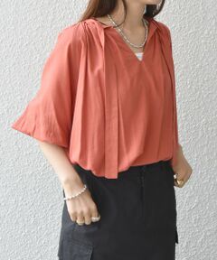 SHIPS / シップス シャツ・ブラウス | SHIPS any:〈洗濯機可能〉レーヨン リネン ギャザー ボリューム ボウタイ ブラウス