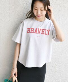 【SHIPS any別注】THE KNiTS:〈洗濯機可能〉ラウンドヘム ロゴ ショート TEE