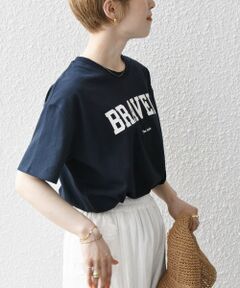 【SHIPS any別注】THE KNiTS:〈洗濯機可能〉ラウンドヘム ロゴ ショート TEE