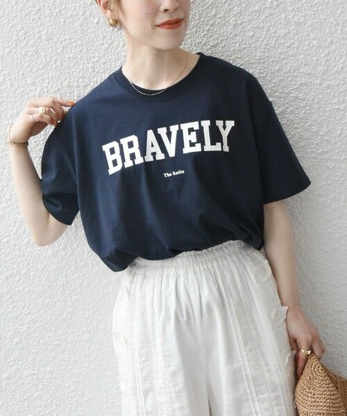SHIPS for women / シップスウィメン Tシャツ | 【SHIPS any別注】THE KNiTS:〈洗濯機可能〉ラウンドヘム ロゴ ショート TEE | 詳細28