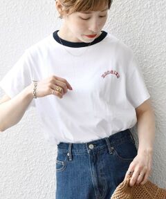 Champion:〈洗濯機可能〉ミニロゴ リンガー TEE