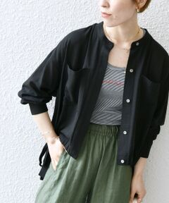 SHIPS / シップス その他アウター | SHIPS any:〈洗濯機可能〉レーヨン リネン スタンドカラー ショート シャツ ブルゾン