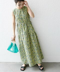 SHIPS / シップス ロング・マキシ丈ワンピース | SHIPS any:〈洗濯機可能〉ミニ サッカー ノースリーブ ティアード ワンピース