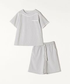 SHIPS / シップス ルームウェア | SHIPS any & cozy: リラックスウェア サッカー ハーフ セットアップ<WOMEN>