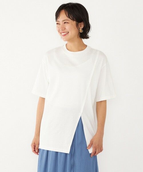 SHIPS for women / シップスウィメン Tシャツ | SHIPS Colors:〈洗濯機可能〉コットン 天竺 アシンメトリー TEE | 詳細3