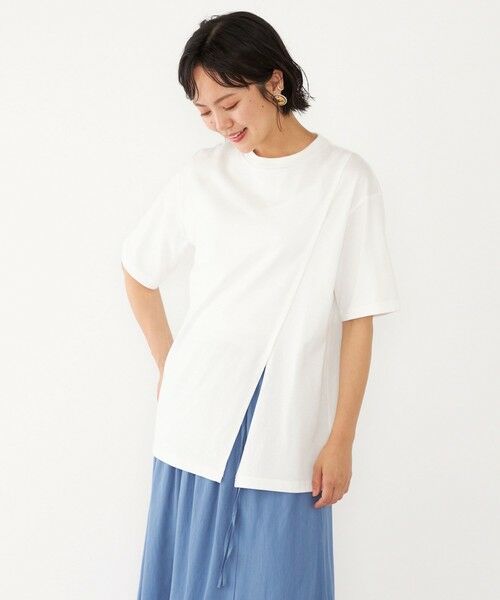 SHIPS for women / シップスウィメン Tシャツ | SHIPS Colors:〈洗濯機可能〉コットン 天竺 アシンメトリー TEE | 詳細7