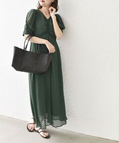 SHIPS / シップス ロング・マキシ丈ワンピース | * 〈手洗い可能〉ドット ジャカード シアー ワンピース◇